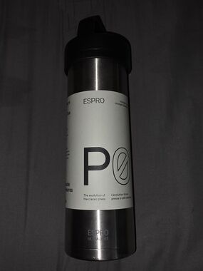 Stainless Steel Travel Water Bottle - Silver with Black Lid